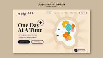 Free PSD flat design mental heath template