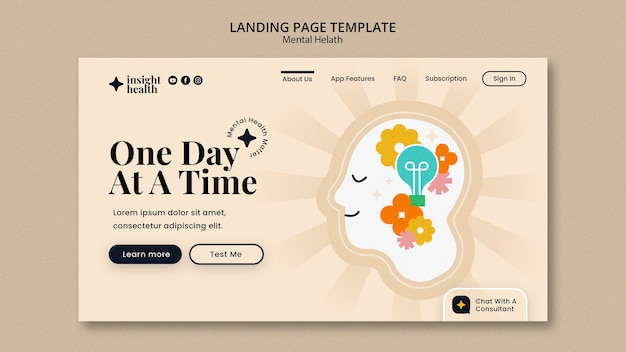flat design mental heath template
