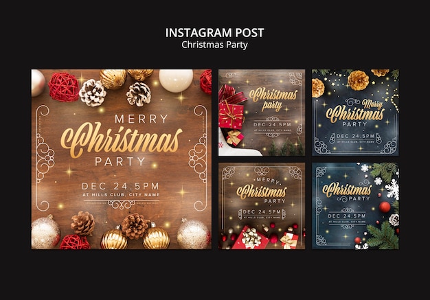 Free PSD flat design merry christmas template