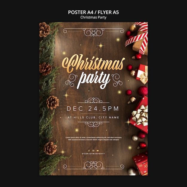 Flat design merry christmas template