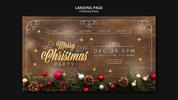 Flat design merry christmas template