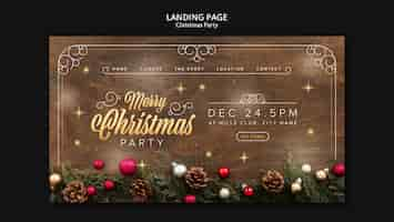 Free PSD flat design merry christmas template