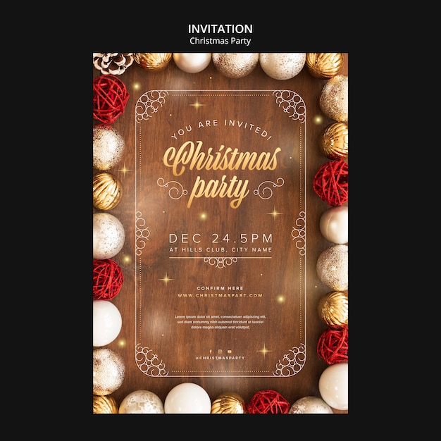 Flat Design Merry Christmas Template – Free PSD Download