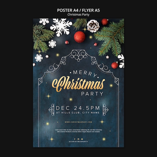 Flat design merry christmas template