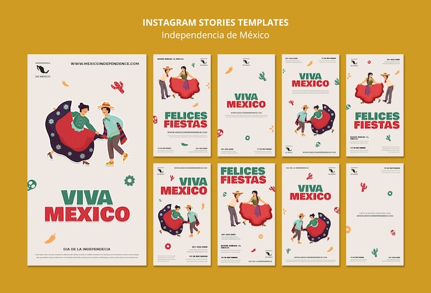 Flat design mexican independence day template