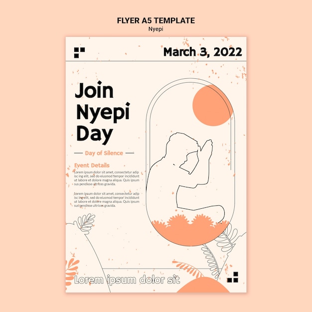 Modello nyepi minimale dal design piatto