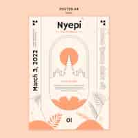 무료 PSD 평면 디자인 최소한의 nyepi 템플릿