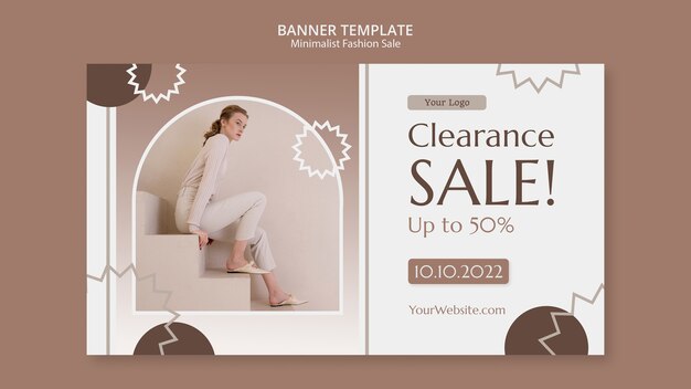 Flat design minimalist fashion sale template