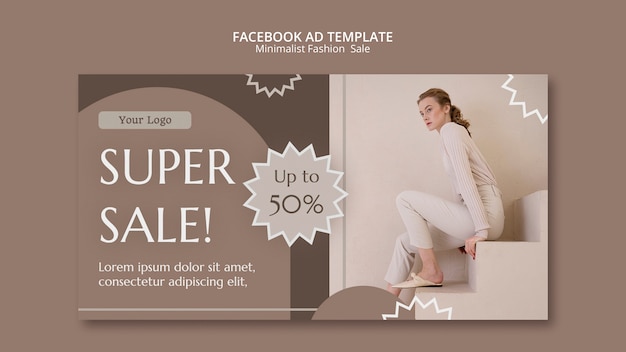 flat design minimalist fashion sale template