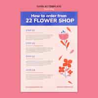 Free PSD flat design minimalist flower shop template