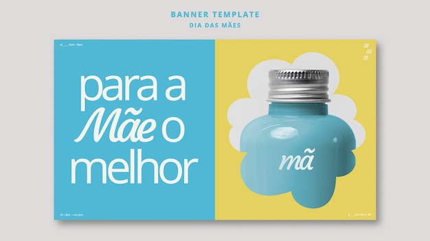 Free PSD flat design mother's day banner template