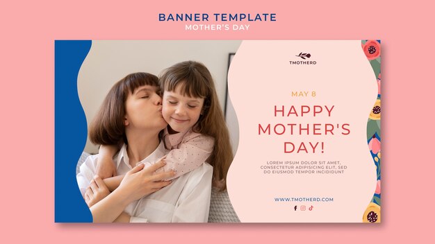 Flat design mother's day template