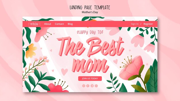 Flat design mother's day template