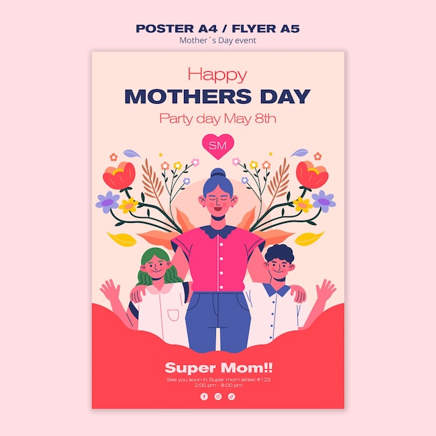 flat design mother's day template