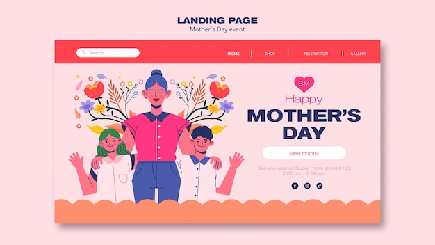 Flat design mother's day template