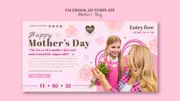 Free PSD flat design mothers day template