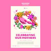 Free PSD flat design mothers day template