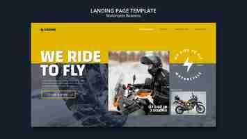 Free PSD flat design motorcycle business template