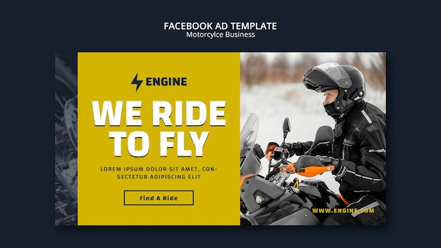 Free PSD flat design motorcycle business template