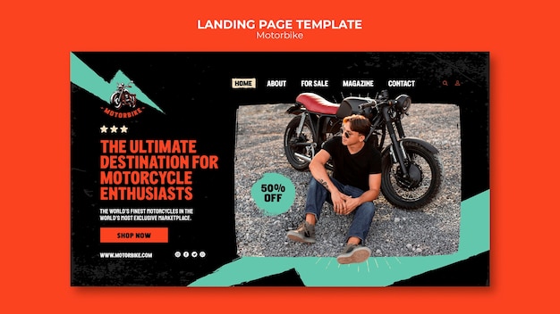 Flat design motorcycle template