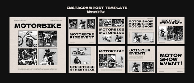 Free PSD flat design motorcycle template