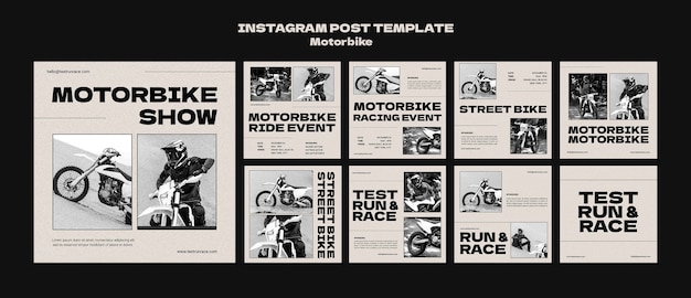 Free PSD flat design motorcycle template