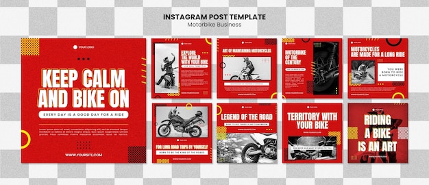 Free PSD flat design motorcycle template