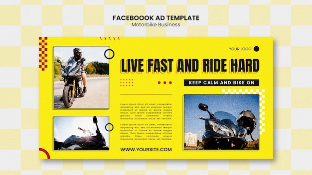 Free PSD flat design motorcycle template