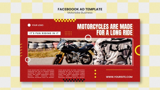 Free PSD flat design motorcycle template