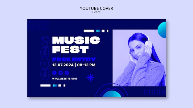 Flat design music event template