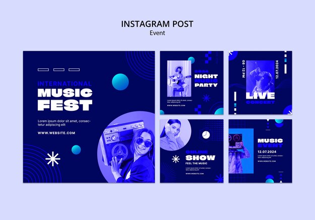 Free PSD flat design music event template