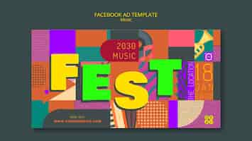 PSD gratuito modello di festival musicale design piatto