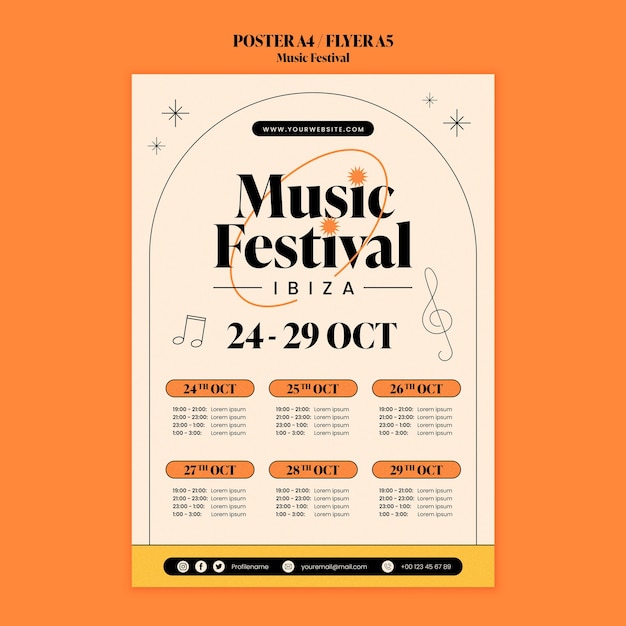 Design piatto del festival musicale