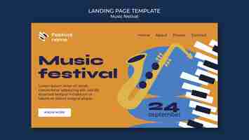 PSD gratuito modello di festival musicale design piatto