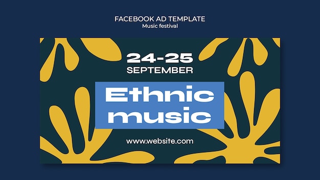 Free PSD flat design music festival template