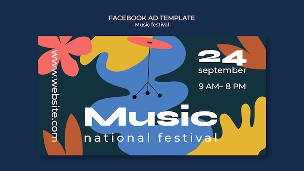 Flat design music festival template