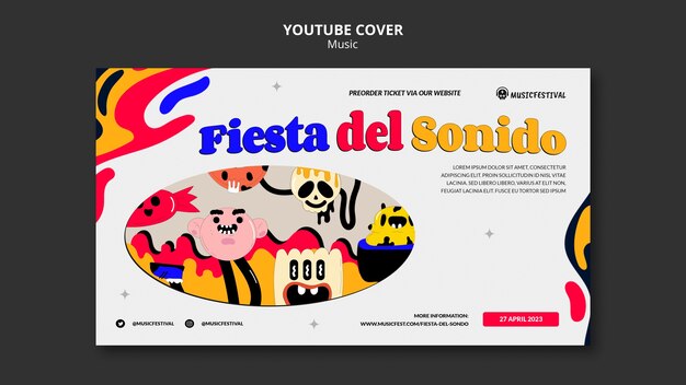 평면 디자인 음악 쇼 youtube 커버