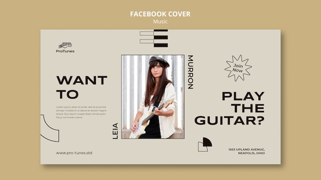 Flat design music template