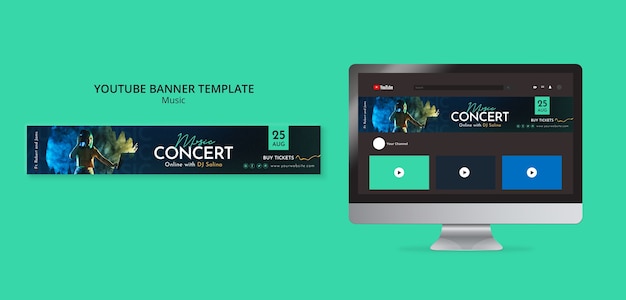 Free PSD flat design music template