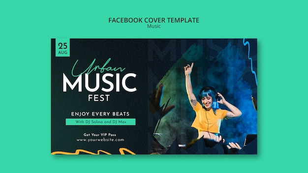 Free PSD flat design music template