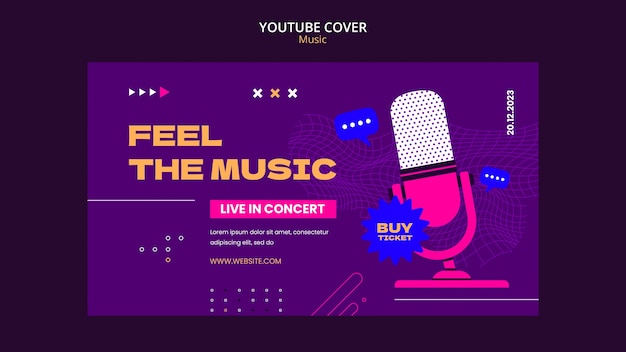 Free PSD flat design music template