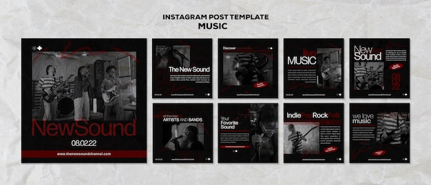 Flat design music template