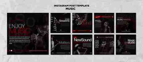 Free PSD flat design music template