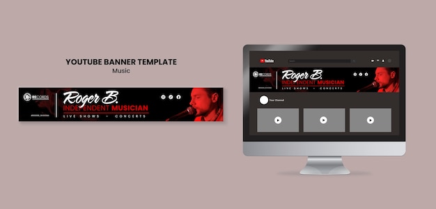 Free PSD flat design music template