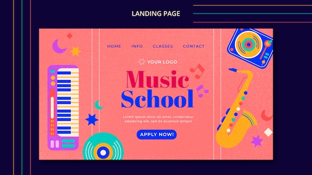 Flat design music template