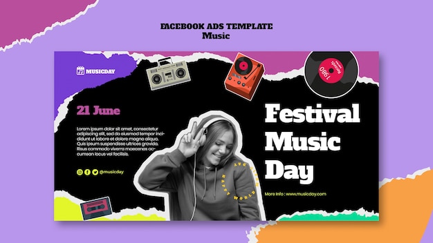 Flat design music template