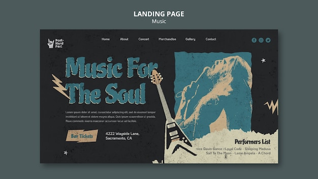 Free PSD flat design music template