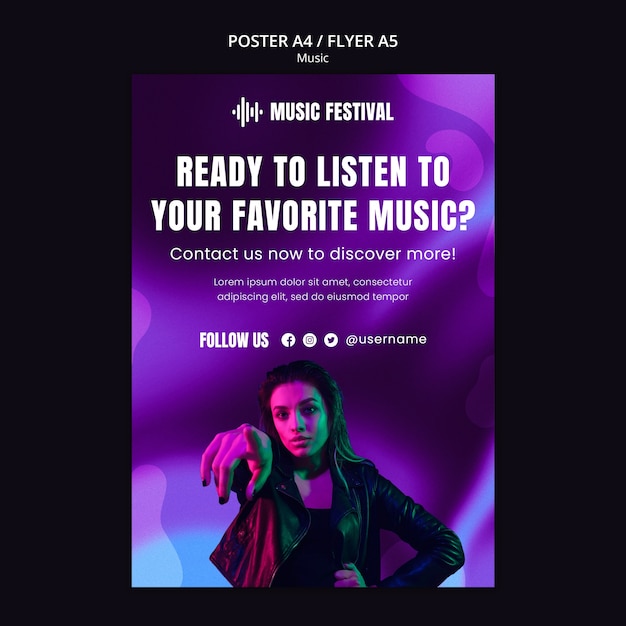 Flat design music template