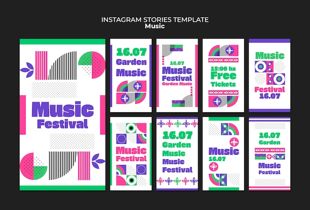 flat design music template