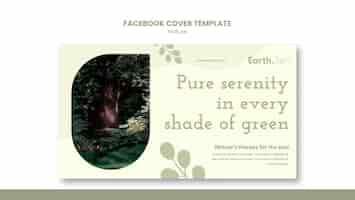 Free PSD flat design nature concept facebook cover template